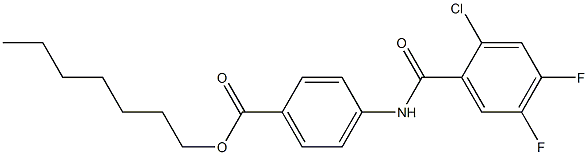 heptyl 4-(2-chloro-4,5-difluorobenzamido)benzoate Struktur