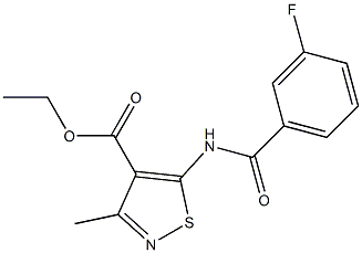 ethyl 5-(3-fluorobenzamido)-3-methylisothiazole-4-carboxylate Struktur