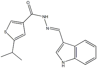 (E)-N'-((1H-indol-3-yl)methylene)-5-isopropylthiophene-3-carbohydrazide Struktur