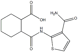 2-((3-carbamoylthiophen-2-yl)carbamoyl)cyclohexanecarboxylic acid Struktur