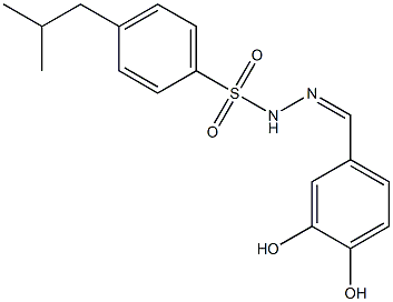 (Z)-N'-(3,4-dihydroxybenzylidene)-4-isobutylbenzenesulfonohydrazide Struktur