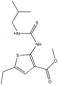 methyl 5-ethyl-2-(3-isobutylthioureido)thiophene-3-carboxylate Struktur