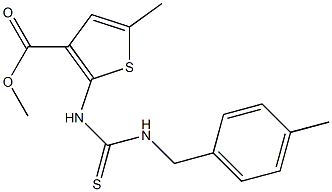 methyl 5-methyl-2-(3-(4-methylbenzyl)thioureido)thiophene-3-carboxylate Struktur