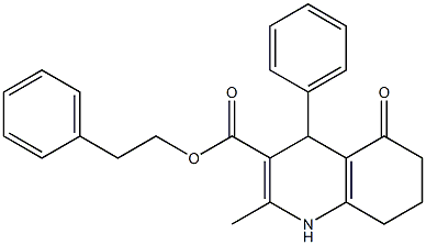 phenethyl 2-methyl-5-oxo-4-phenyl-1,4,5,6,7,8-hexahydroquinoline-3-carboxylate Struktur