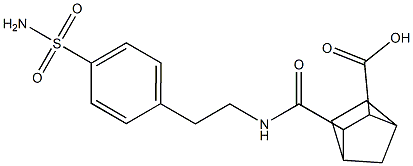 3-((4-sulfamoylphenethyl)carbamoyl)bicyclo[2.2.1]heptane-2-carboxylic acid Struktur