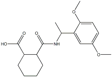 2-((1-(2,5-dimethoxyphenyl)ethyl)carbamoyl)cyclohexanecarboxylic acid Struktur