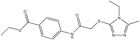 ethyl 4-(2-((4-ethyl-5-methyl-4H-1,2,4-triazol-3-yl)thio)acetamido)benzoate Struktur