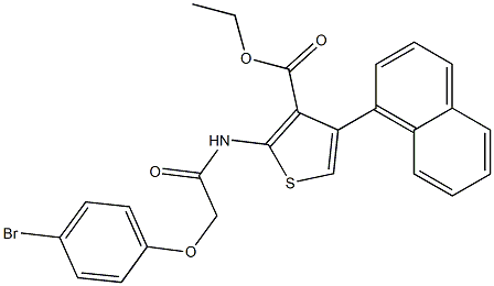 ethyl 2-(2-(4-bromophenoxy)acetamido)-4-(naphthalen-1-yl)thiophene-3-carboxylate Struktur