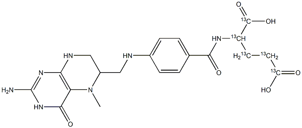 5-Methyltetrahydrofolic Acid-[13C5] Struktur