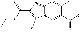 3-Bromo-7-methyl-6-nitro-imidazo[1,2-a]pyridine-2-carboxylic acid ethyl ester Struktur