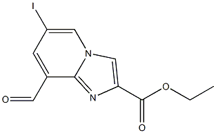 8-Formyl-6-iodo-imidazo[1,2-a]pyridine-2-carboxylic acid ethyl ester Struktur