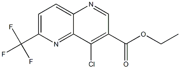 4-Chloro-6-trifluoromethyl-[1,5]naphthyridine-3-carboxylic acid ethyl ester Struktur