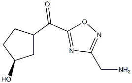 (3-(aminomethyl)-1,2,4-oxadiazol-5-yl)((3S)-3-hydroxycyclopentyl)methanone Struktur