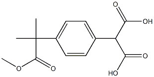 2-(4-(1-methoxy-2-methyl-1-oxopropan-2-yl)phenyl)malonic acid Struktur