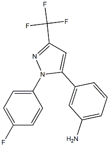 3-(1-(4-fluorophenyl)-3-(trifluoromethyl)-1H-pyrazol-5-yl)aniline Struktur