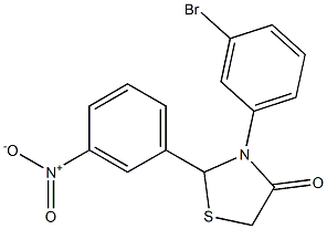 3-(3-bromophenyl)-2-(3-nitrophenyl)thiazolidin-4-one Struktur