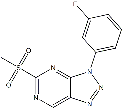 3-(3-fluorophenyl)-5-(methylsulfonyl)-3H-[1,2,3]triazolo[4,5-d]pyrimidine Struktur