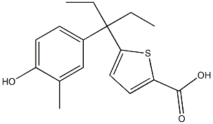 5-(3-(4-hydroxy-3-methylphenyl)pentan-3-yl)thiophene-2-carboxylic acid Struktur