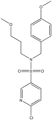 6-chloro-N-(4-methoxybenzyl)-N-(3-methoxypropyl)pyridine-3-sulfonamide Struktur