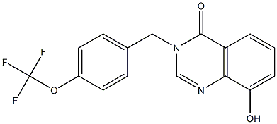 8-hydroxy-3-(4-(trifluoromethoxy)benzyl)quinazolin-4(3H)-one Struktur