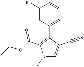 ethyl 3-(3-bromophenyl)-4-cyano-1-methyl-1H-pyrrole-2-carboxylate Struktur