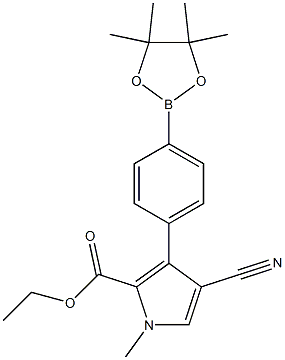 ethyl 4-cyano-1-methyl-3-(4-(4,4,5,5-tetramethyl-1,3,2-dioxaborolan-2-yl)phenyl)-1H-pyrrole-2-carboxylate Struktur