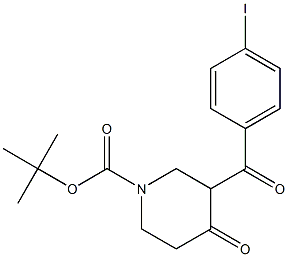 tert-butyl 3-(4-iodobenzoyl)-4-oxopiperidine-1-carboxylate Struktur