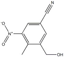 3-(hydroxymethyl)-4-methyl-5-nitrobenzonitrile Struktur