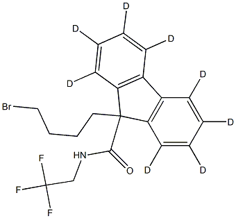 9-(4-bromobutyl)-N-(2,2,2-trifluoroethyl)-9H-fluorene-9-carboxamide D8 Struktur