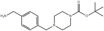 tert-butyl 4-(4-(aminomethyl)benzyl)piperazine-1-carboxylate Struktur