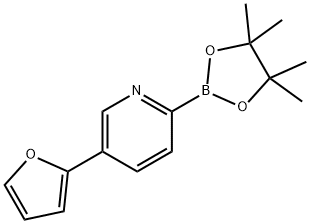 5-(furan-2-yl)-2-(4,4,5,5-tetramethyl-1,3,2-dioxaborolan-2-yl)pyridine Struktur