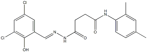 4-[2-(3,5-dichloro-2-hydroxybenzylidene)hydrazino]-N-(2,4-dimethylphenyl)-4-oxobutanamide Struktur