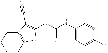 N-(4-chlorophenyl)-N'-(3-cyano-4,5,6,7-tetrahydro-1-benzothien-2-yl)urea Struktur