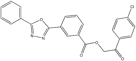 2-(4-chlorophenyl)-2-oxoethyl 3-(5-phenyl-1,3,4-oxadiazol-2-yl)benzoate Struktur