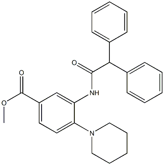 methyl 3-(2,2-diphenylacetamido)-4-(piperidin-1-yl)benzoate Struktur