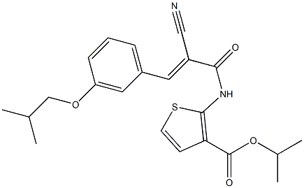 (E)-isopropyl 2-(2-cyano-3-(3-isobutoxyphenyl)acrylamido)thiophene-3-carboxylate Struktur