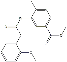 methyl 3-(2-(2-methoxyphenyl)acetamido)-4-methylbenzoate Struktur