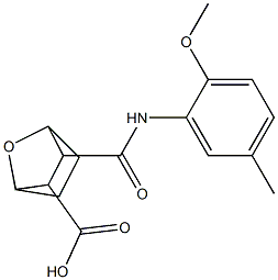 3-((2-methoxy-5-methylphenyl)carbamoyl)-7-oxabicyclo[2.2.1]heptane-2-carboxylic acid Struktur