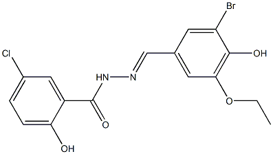 (E)-N'-(3-bromo-5-ethoxy-4-hydroxybenzylidene)-5-chloro-2-hydroxybenzohydrazide Struktur