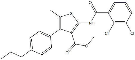 methyl 2-(2,3-dichlorobenzamido)-5-methyl-4-(4-propylphenyl)thiophene-3-carboxylate Struktur