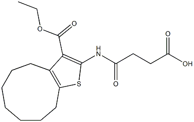 4-((3-(ethoxycarbonyl)-5,6,7,8,9,10-hexahydro-4H-cyclonona[b]thiophen-2-yl)amino)-4-oxobutanoic acid Struktur