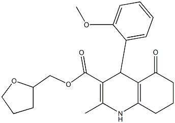 (tetrahydrofuran-2-yl)methyl 4-(2-methoxyphenyl)-2-methyl-5-oxo-1,4,5,6,7,8-hexahydroquinoline-3-carboxylate Struktur