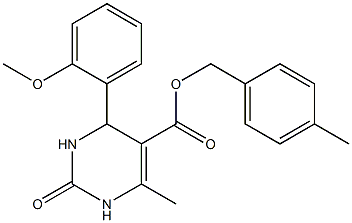 4-methylbenzyl 4-(2-methoxyphenyl)-6-methyl-2-oxo-1,2,3,4-tetrahydropyrimidine-5-carboxylate Struktur