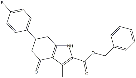 benzyl 6-(4-fluorophenyl)-3-methyl-4-oxo-4,5,6,7-tetrahydro-1H-indole-2-carboxylate Struktur