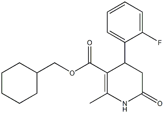 cyclohexylmethyl 4-(2-fluorophenyl)-2-methyl-6-oxo-1,4,5,6-tetrahydropyridine-3-carboxylate Struktur