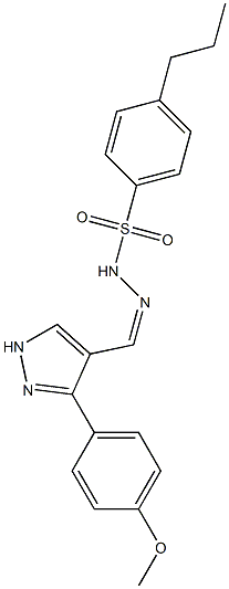 (Z)-N'-((3-(4-methoxyphenyl)-1H-pyrazol-4-yl)methylene)-4-propylbenzenesulfonohydrazide Struktur