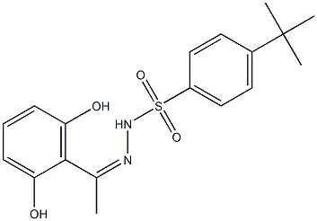 (Z)-4-(tert-butyl)-N'-(1-(2,6-dihydroxyphenyl)ethylidene)benzenesulfonohydrazide Struktur