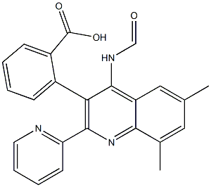 3-(6,8-dimethyl-2-(pyridin-2-yl)quinoline-4-carboxamido)benzoic acid Struktur