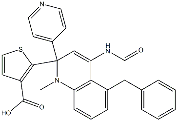 methyl 5-benzyl-2-(2-(pyridin-4-yl)quinoline-4-carboxamido)thiophene-3-carboxylate Struktur