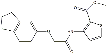 methyl 3-(2-((2,3-dihydro-1H-inden-5-yl)oxy)acetamido)thiophene-2-carboxylate Struktur